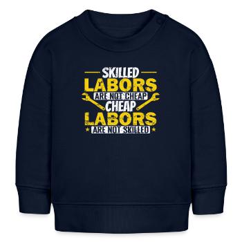 La main-d’œuvre qualifiée n’est pas la fête du travail bon marché - Sweat bébé bio Stanley/Stella - bleu marine - Devant