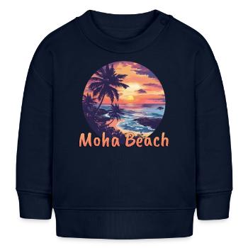 Moha Beach Karibik Niederlande Urlaub Sonnenunterg - Baby Organic Sweatshirt Baby Changer von Stanley/Stella - Navy - Vorne