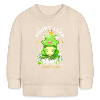 Hoppy leap day frog - Baby Sweatshirt by Stanley/Stella - soft Ecru - Front