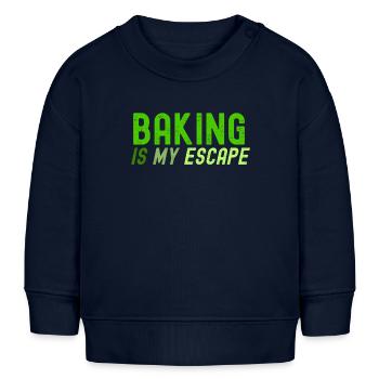 Backen ist meine Flucht - Baby Organic Sweatshirt Baby Changer von Stanley/Stella - Navy - Vorne
