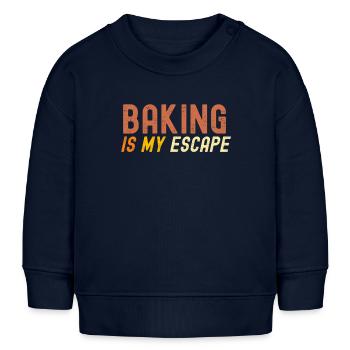 Backen ist meine Flucht - Baby Organic Sweatshirt Baby Changer von Stanley/Stella - Navy - Vorne