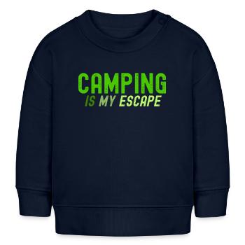 Camping ist meine Flucht - Baby Organic Sweatshirt Baby Changer von Stanley/Stella - Navy - Vorne