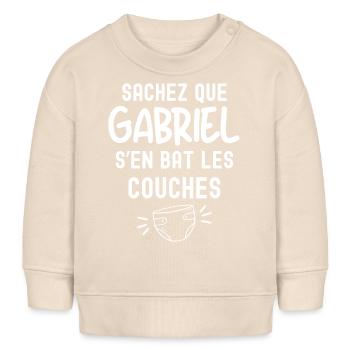 Baby Gabriel fights diapers - Baby Sweatshirt by Stanley/Stella - soft Ecru - Front