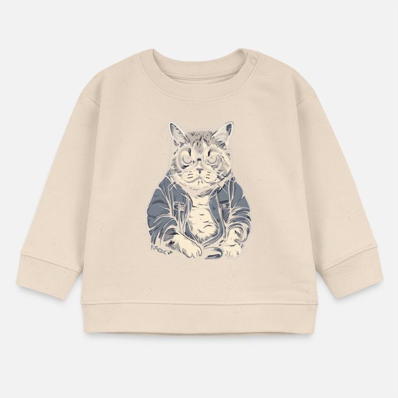 Ältere, intelligente Oma oder Opa Katze mit Brille Baby Organic Sweatshirt Baby Changer von Stanley/Stella