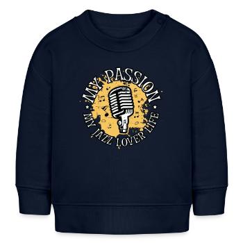 Amateur de musique jazz Ma passion Mon musicien de musique jazz - Sweat bébé bio Stanley/Stella - bleu marine - Devant