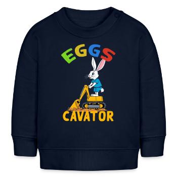 Lustiger Ostern Spruch Osterhase Baggerfahrer - Baby Organic Sweatshirt Baby Changer von Stanley/Stella - Navy - Vorne
