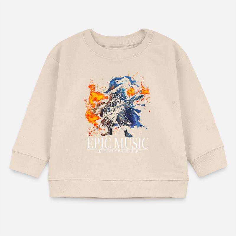 Epic Music Black Mage with E-Guitar and Fire Baby Sweatshirt by Stanley/Stella