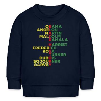 Chemise des leaders du Mois de l’histoire des Noirs - Sweat bébé bio Stanley/Stella - bleu marine - Devant
