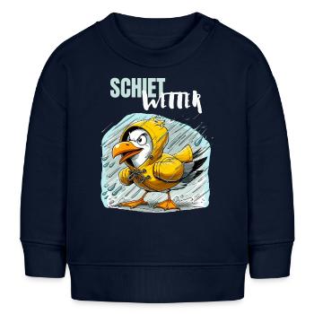 Hamburg Seagull Crappy Weather Dialect Hamburger Funny - Baby Sweatshirt by Stanley/Stella - navy - Front