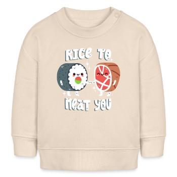 Sushi und Fleisch Wortwitz - Baby Organic Sweatshirt Baby Changer von Stanley/Stella - Natur - Vorne