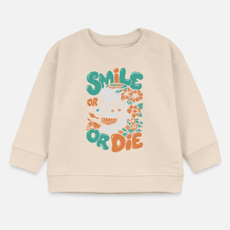 LÄCHELN ODER STERBEN Baby Organic Sweatshirt Baby Changer von Stanley/Stella