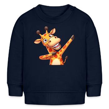 Cool Girafe Dabbing Dab Dance - Sweat bébé bio Stanley/Stella - bleu marine - Devant