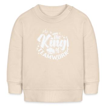 The King of Teamwork - Baby Organic Sweatshirt Baby Changer von Stanley/Stella - Natur - Vorne