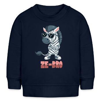 Zebra-Wortwitz - Baby Organic Sweatshirt Baby Changer von Stanley/Stella - Navy - Vorne