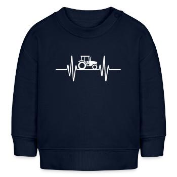 Traktor Herzschlag Landwirtschaftsleben - Baby Organic Sweatshirt Baby Changer von Stanley/Stella - Navy - Vorne