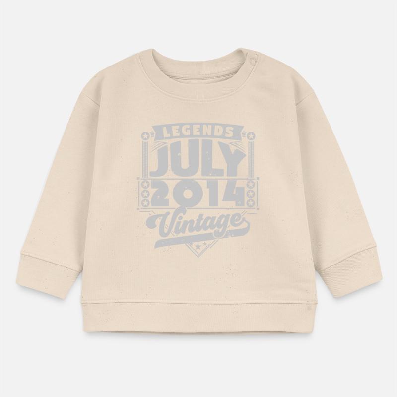 Vintage Geburtstagsgeschenk Juli 2014, Juli. Baby Organic Sweatshirt Baby Changer von Stanley/Stella