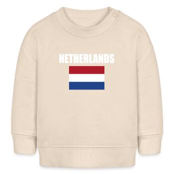 Drapeau de football Pays-Bas Flag Fan Pays-Bas - Sweat bébé bio Stanley/Stella - écru doux - Devant