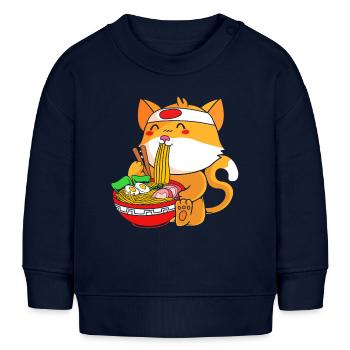 Maneki Neko Japan Glücksbringer - Baby Organic Sweatshirt Baby Changer von Stanley/Stella - Navy - Vorne