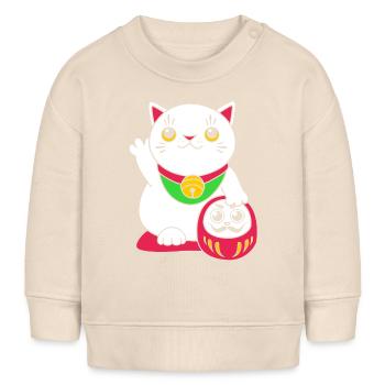 Maneki Neko Japan Glücksbringer - Baby Organic Sweatshirt Baby Changer von Stanley/Stella - Natur - Vorne