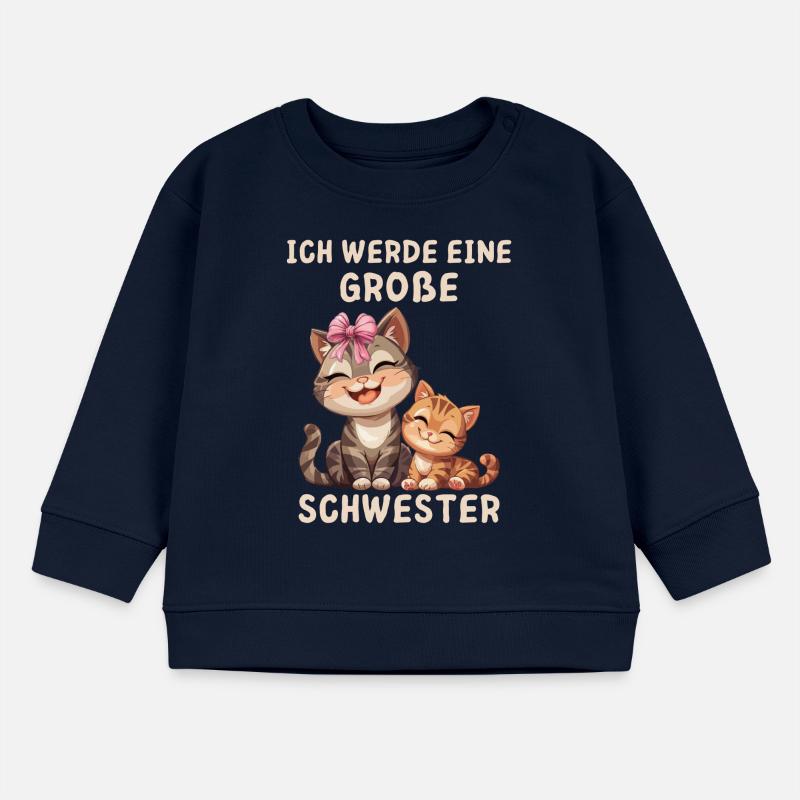 Ich werde eine große Schwester Katze Baby Organic Sweatshirt Baby Changer von Stanley/Stella