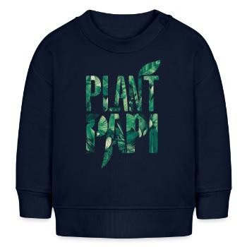 Motif de feuille de Papi pour les amoureux des plantes - Sweat bébé bio Stanley/Stella - bleu marine - Devant