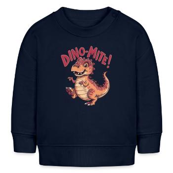 Dino with funny kids design - Baby Sweatshirt by Stanley/Stella - navy - Front