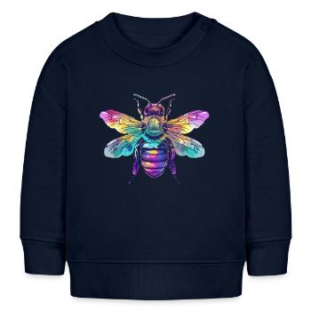 Colorful bee with rainbow wings - Baby Sweatshirt by Stanley/Stella - navy - Front