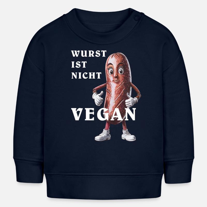 LA SAUCISSE N’EST PAS VÉGÉTALIENNE - Sweat bébé bio Stanley/Stella - bleu marine