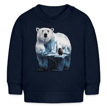 Majestätischer Eisbär in der Arktis Kunst - Baby Organic Sweatshirt Baby Changer von Stanley/Stella - Navy - Vorne