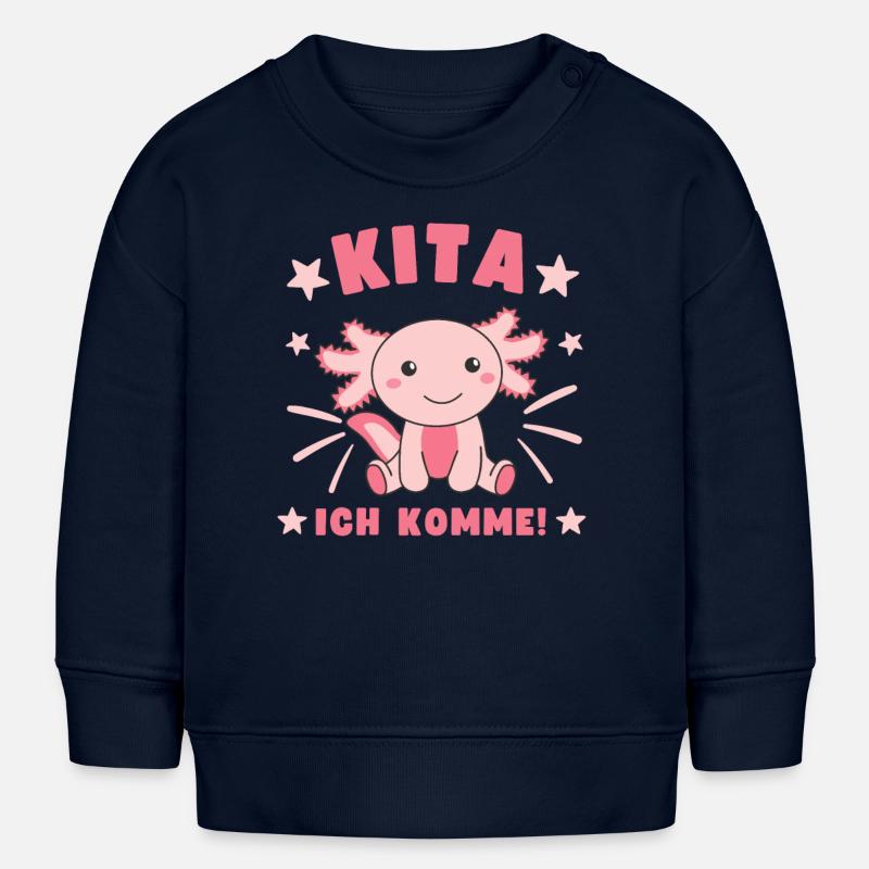Kita j’arrive Kitakind Axolotl - Sweat bébé bio Stanley/Stella - bleu marine