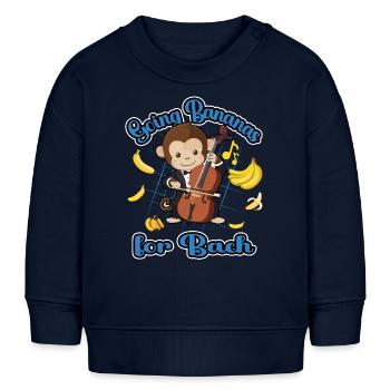 Going Bananas für Bach Funny Monkey Design - Baby Organic Sweatshirt Baby Changer von Stanley/Stella - Navy - Vorne