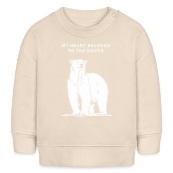 Mon cœur appartient au Nord - Polar Bear - Sweat bébé bio Stanley/Stella - écru doux - Devant