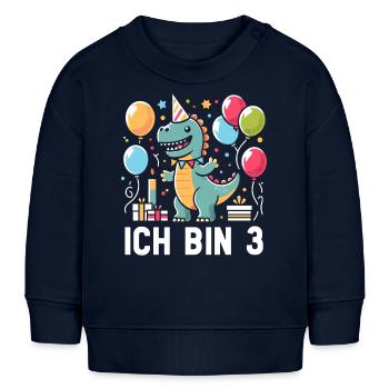3 Jahre Geburtstag Geschenk Junge Mädchen - Baby Organic Sweatshirt Baby Changer von Stanley/Stella - Navy - Vorne