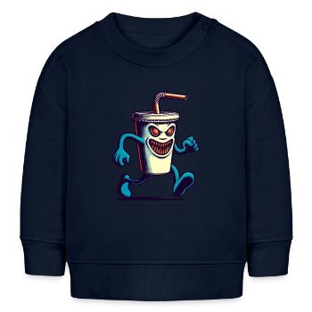 Unheimlicher Monster Trinkbecher Getränke - Baby Organic Sweatshirt Baby Changer von Stanley/Stella - Navy - Vorne