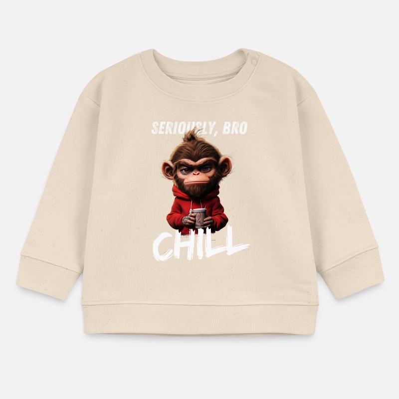 Seriously Bro Chill Affe Meme Zocker Design Baby Organic Sweatshirt Baby Changer von Stanley/Stella