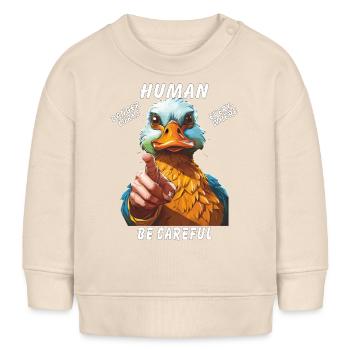 HUMAN BE CAREFUL DANGER LURKS EVERYWHERE - Baby Organic Sweatshirt Baby Changer von Stanley/Stella - Natur - Vorne