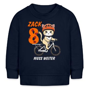 LA MOTO DE CHAT DOIT CONTINUER ZACK EIGHT - Sweat bébé bio Stanley/Stella - bleu marine - Devant