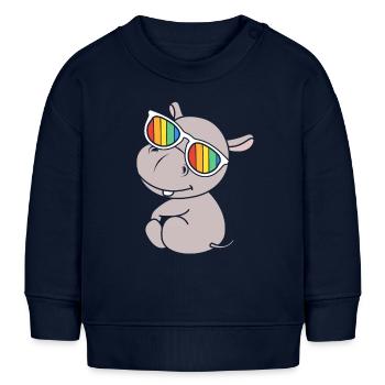 Hippopotame - Sweat bébé bio Stanley/Stella - bleu marine - Devant