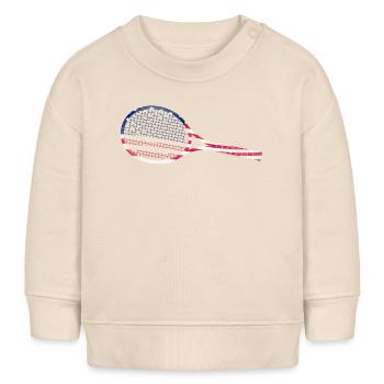 Funny Tennis Player Racket - Baby Organic Sweatshirt Baby Changer von Stanley/Stella - Natur - Vorne