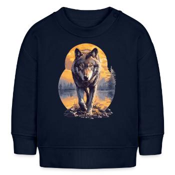 Loups Loup - Sweat bébé bio Stanley/Stella - bleu marine - Devant
