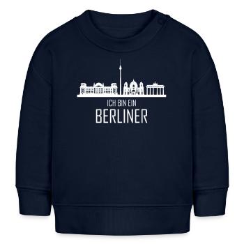 Berlin Skyline Je suis Berlinois - Sweat bébé bio Stanley/Stella - bleu marine - Devant