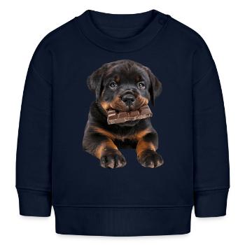 Rottweiler - Baby Organic Sweatshirt Baby Changer von Stanley/Stella - Navy - Vorne