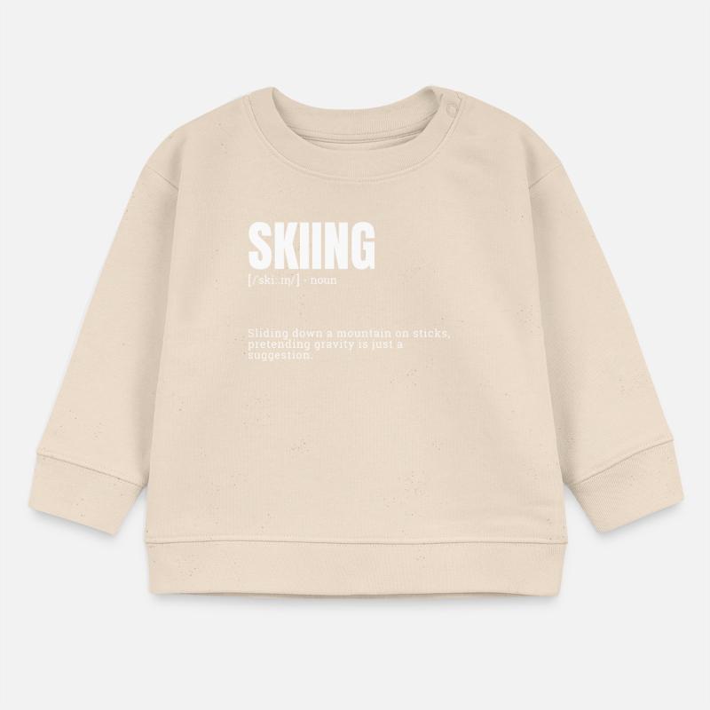 Funny Skiing Gravity Defying Comedy Skiing Meme Baby Organic Sweatshirt Baby Changer von Stanley/Stella