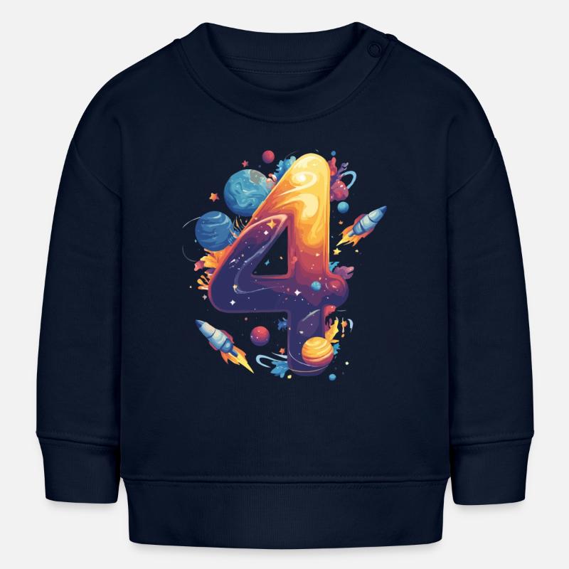 Espace 4e anniversaire - Sweat bébé bio Stanley/Stella - bleu marine