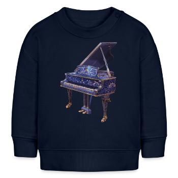 Piano - Sweat bébé bio Stanley/Stella - bleu marine - Devant