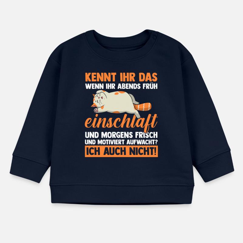 Faulenzer Langschläfer Motivation Katze Baby Organic Sweatshirt Baby Changer von Stanley/Stella