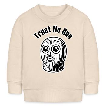 Criminel aux yeux écarquillés - Ne faites confiance à personne Design - Sweat bébé bio Stanley/Stella - écru doux - Devant