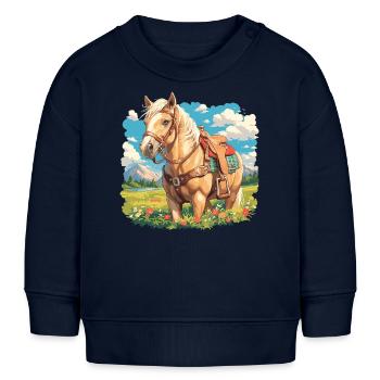 Pferde Pferd - Baby Organic Sweatshirt Baby Changer von Stanley/Stella - Navy - Vorne