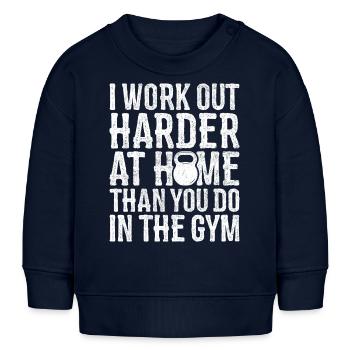Hartes Training zuhause Fitness Motivation - Baby Organic Sweatshirt Baby Changer von Stanley/Stella - Navy - Vorne