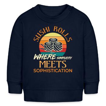 Sushi Japan Essen Sushi-Mahlzeit - Baby Organic Sweatshirt Baby Changer von Stanley/Stella - Navy - Vorne